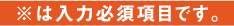 ※は入力必須項目です。